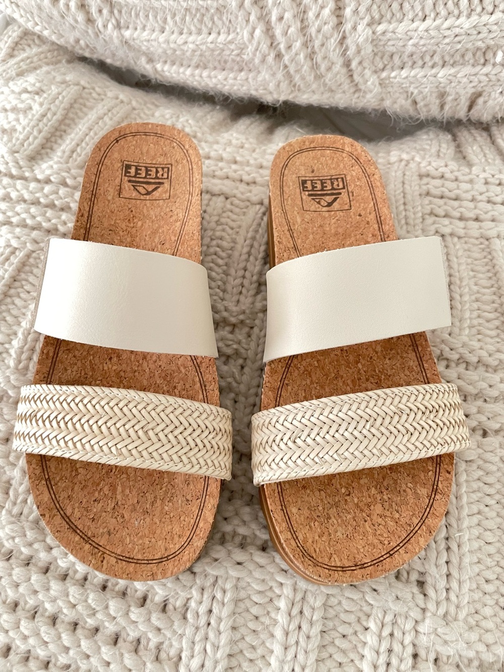 Reef cushion vista hi platform Sandals cream tan